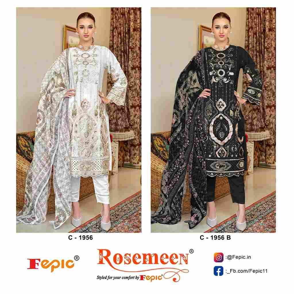 Fepic 1956 Colours By Fepic 1956-A To 1956-B Series Beautiful Pakistani Suits Colorful Stylish Fancy Casual Wear & Ethnic Wear Organza Embroidered Dresses At Wholesale Price