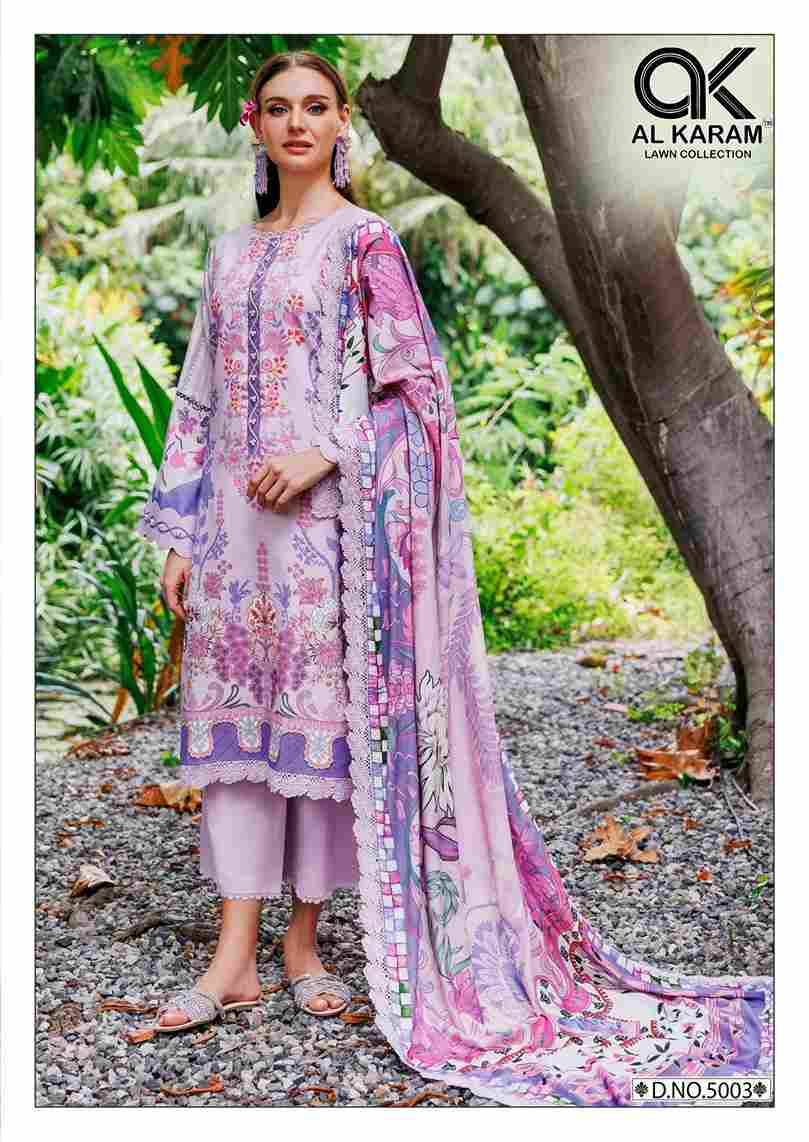 Florence Vol-5 By Al Karam Lawn Collection 5001 To 5006 Series Beautiful Pakistani Suits Stylish Fancy Colorful Casual Wear & Ethnic Wear Pure Cambric Dresses At Wholesale Price