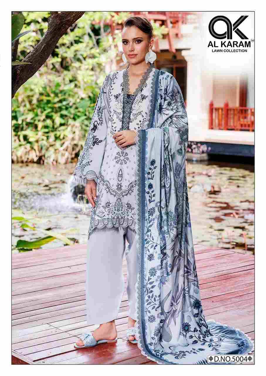 Florence Vol-5 By Al Karam Lawn Collection 5001 To 5006 Series Beautiful Pakistani Suits Stylish Fancy Colorful Casual Wear & Ethnic Wear Pure Cambric Dresses At Wholesale Price