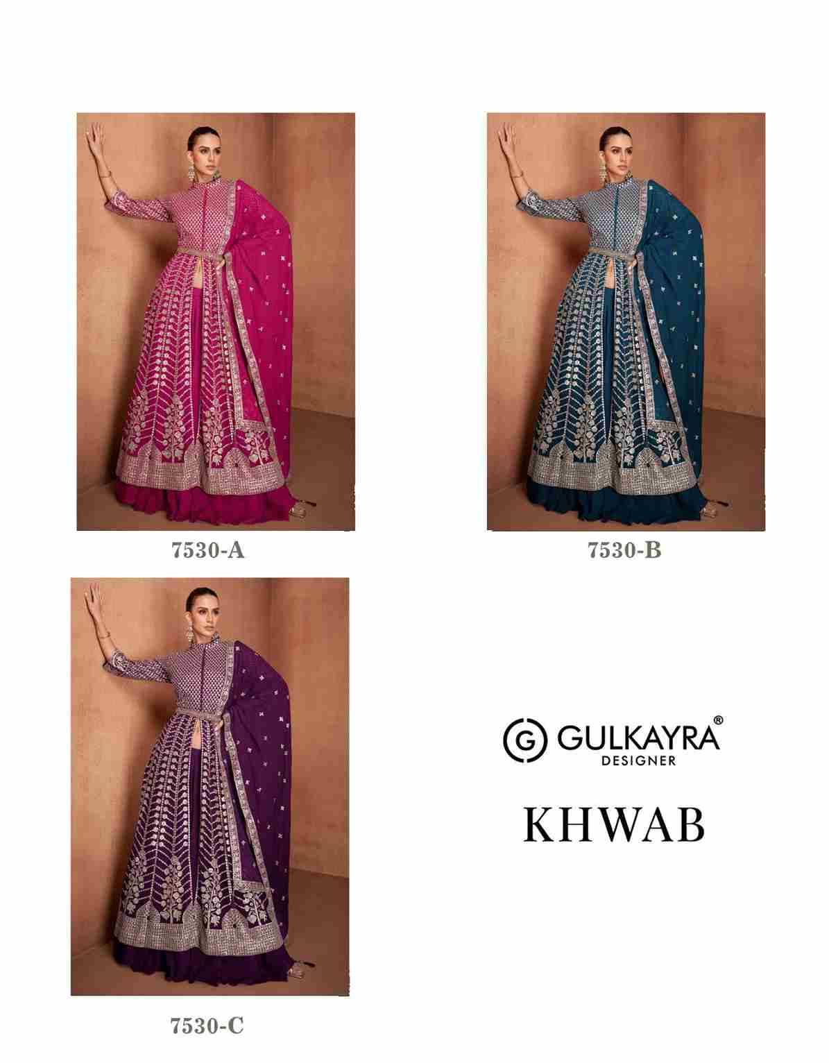 Khwab By Gulkayra Designer 7530-A To 7530-C Series Designer Festive Stylish Fancy Colorful Beautiful Party Wear & Ethnic Wear Collection Georgette Dresses At Wholesale Price