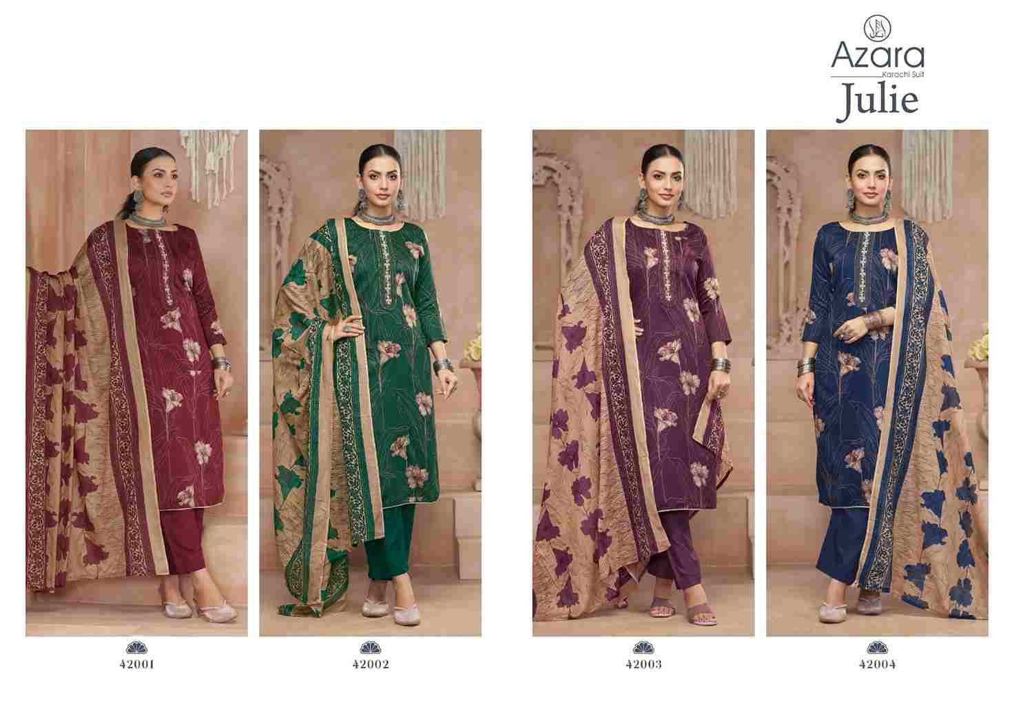 Julie By Azara 42001 To 42004 Series Beautiful Festive Suits Stylish Fancy Colorful Casual Wear & Ethnic Wear Pure Jam Cotton Dresses At Wholesale Price