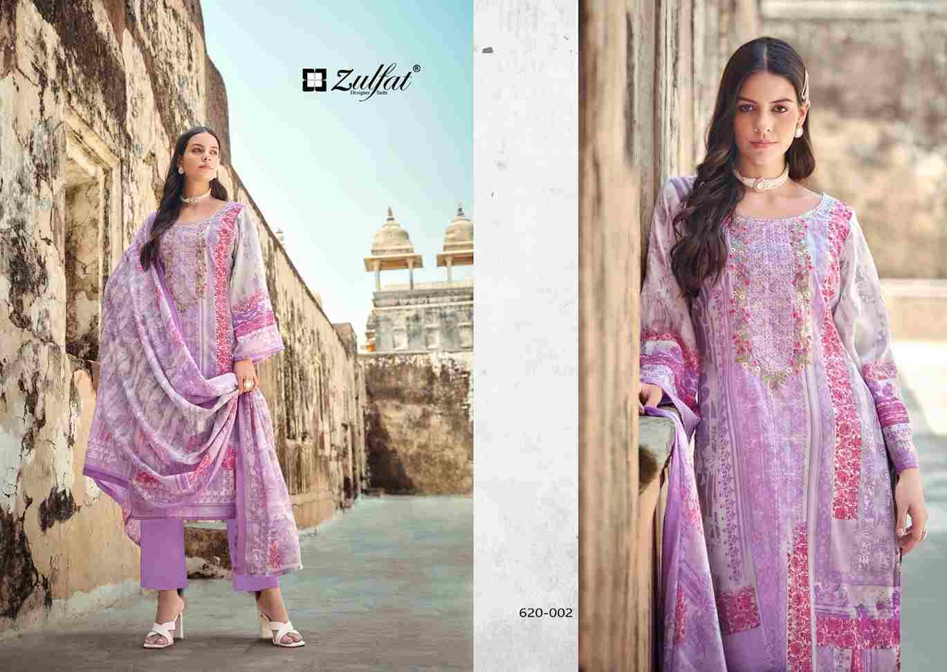 Gulnaaz By Zulfat 620-001 To 620-008 Series Beautiful Festive Suits Stylish Fancy Colorful Casual Wear & Ethnic Wear Pure Cotton Print Dresses At Wholesale Price