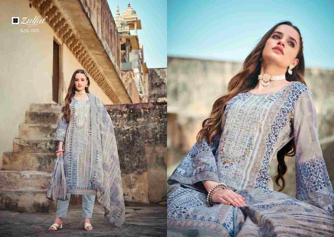 Gulnaaz By Zulfat 620-001 To 620-008 Series Beautiful Festive Suits Stylish Fancy Colorful Casual Wear & Ethnic Wear Pure Cotton Print Dresses At Wholesale Price