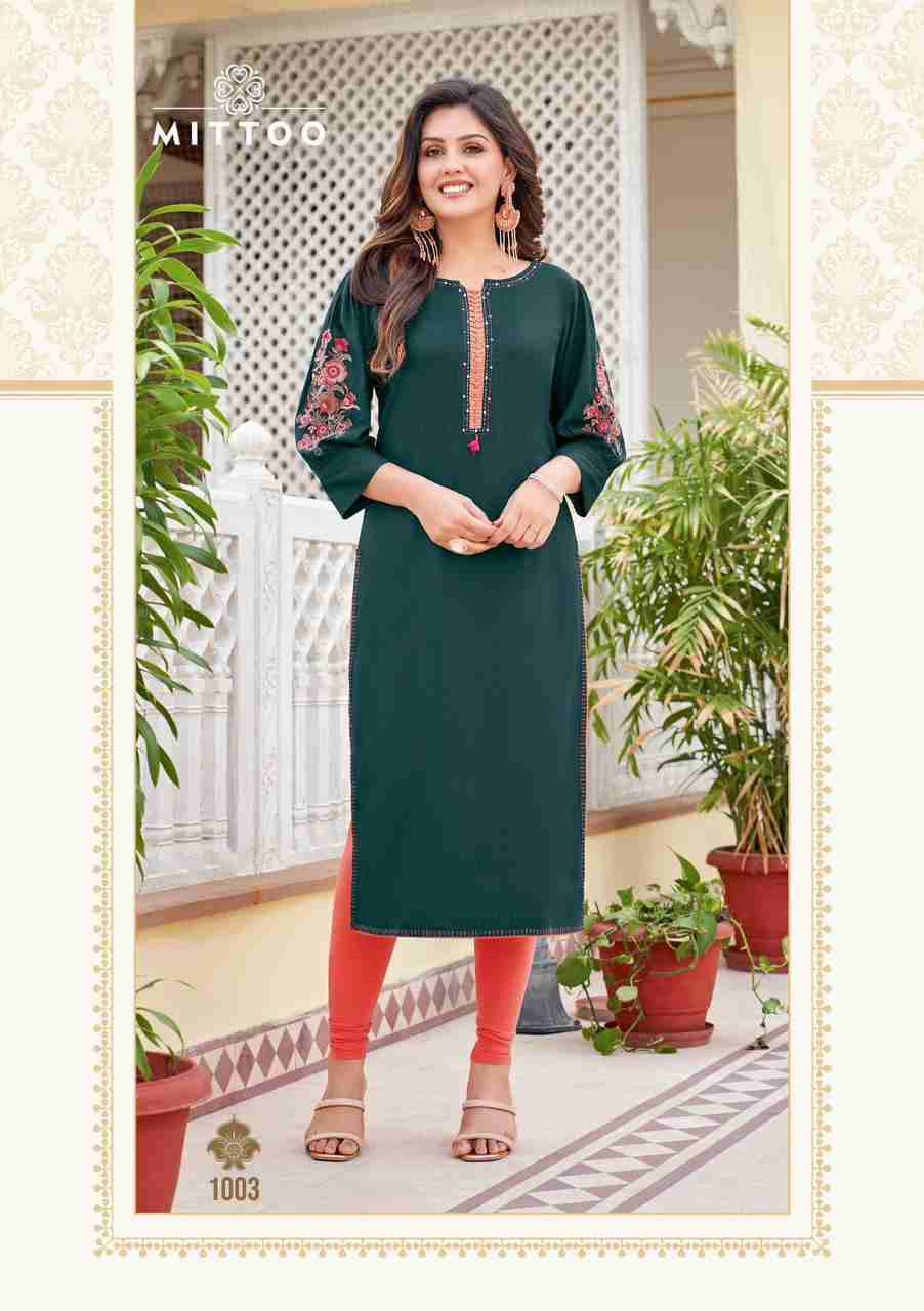 Kaamiya By Mittoo 1001 To 1006 Series Designer Stylish Fancy Colorful Beautiful Party Wear & Ethnic Wear Collection Heavy Rayon Print Kurtis At Wholesale Price