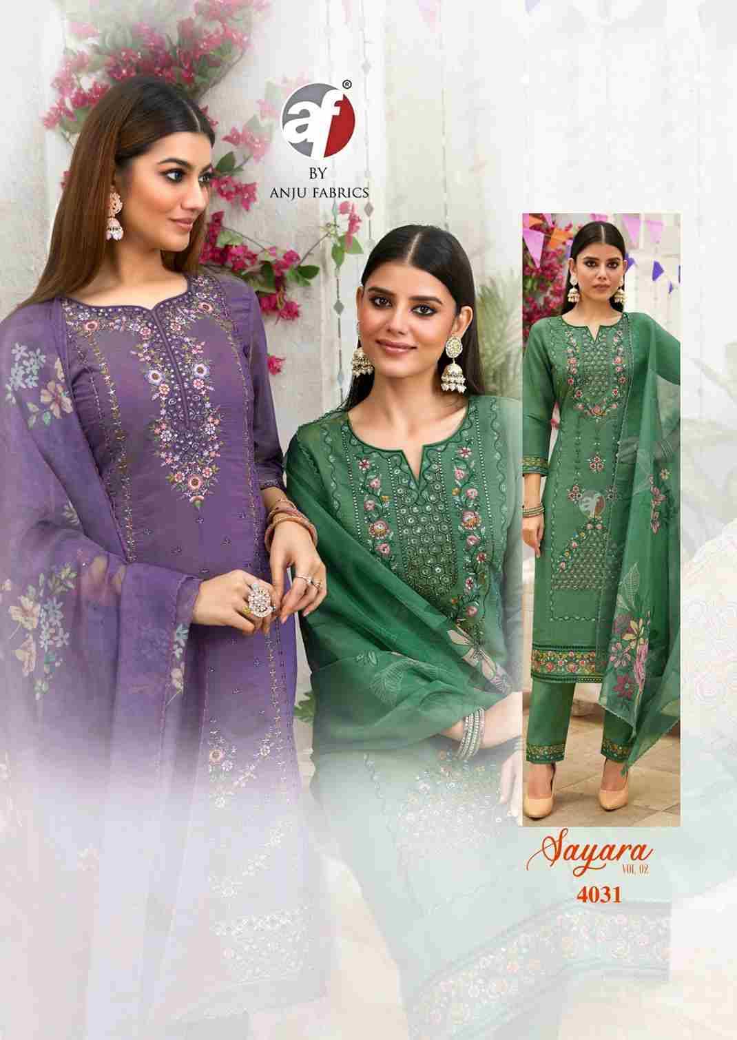 Sayara Vol-2 By Anju Fabrics 4031 To 4035 Series Beautiful Festive Suits Colorful Stylish Fancy Casual Wear & Ethnic Wear Simmer Dresses At Wholesale Price