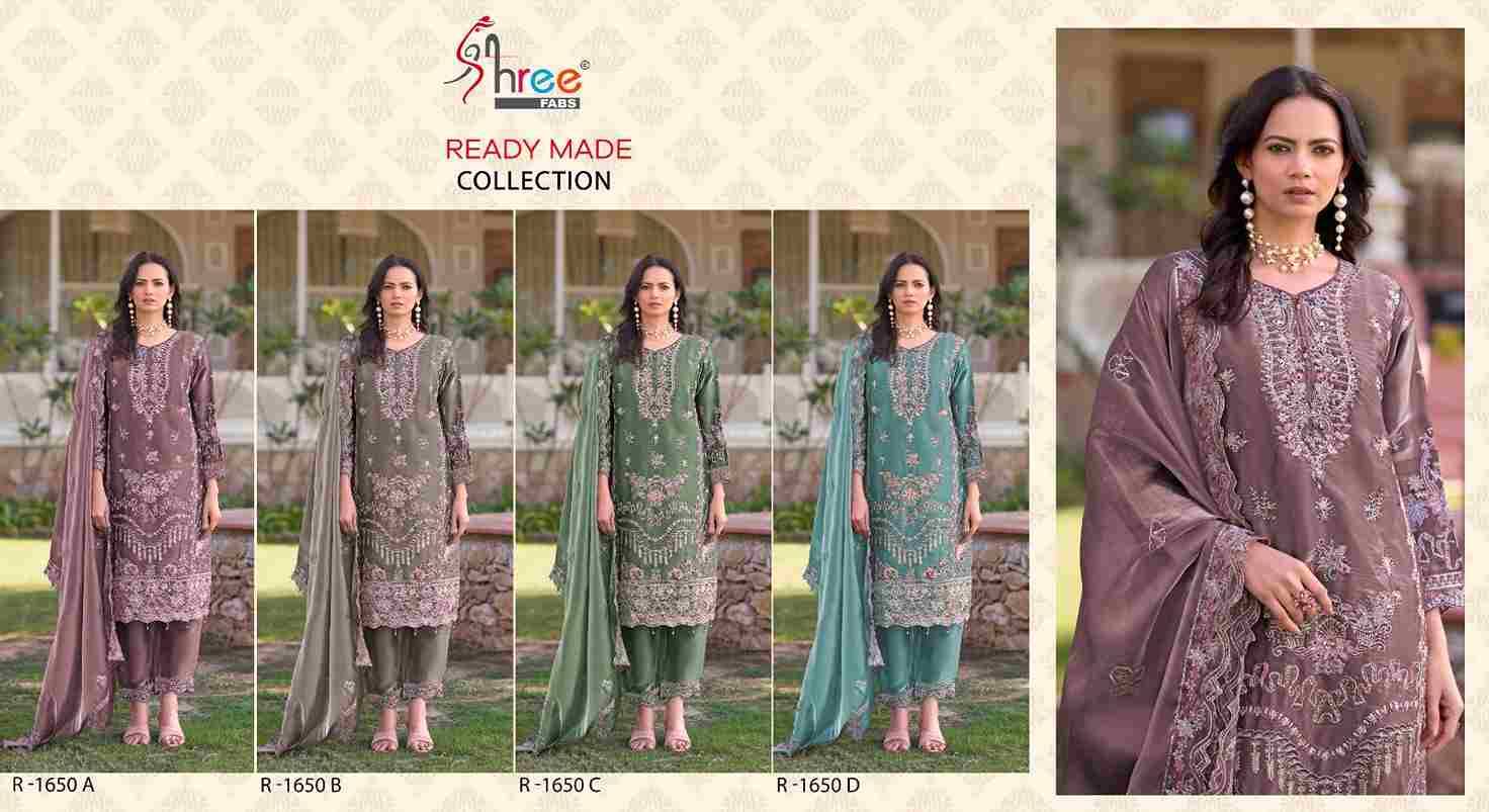 Shree Fabs Hit Design R-1650 Colours By Shree Fabs R-1650-A To R-1650-D Series Beautiful Pakistani Suits Stylish Fancy Colorful Party Wear & Occasional Wear Jimmy Choo Embroidered Dresses At Wholesale Price