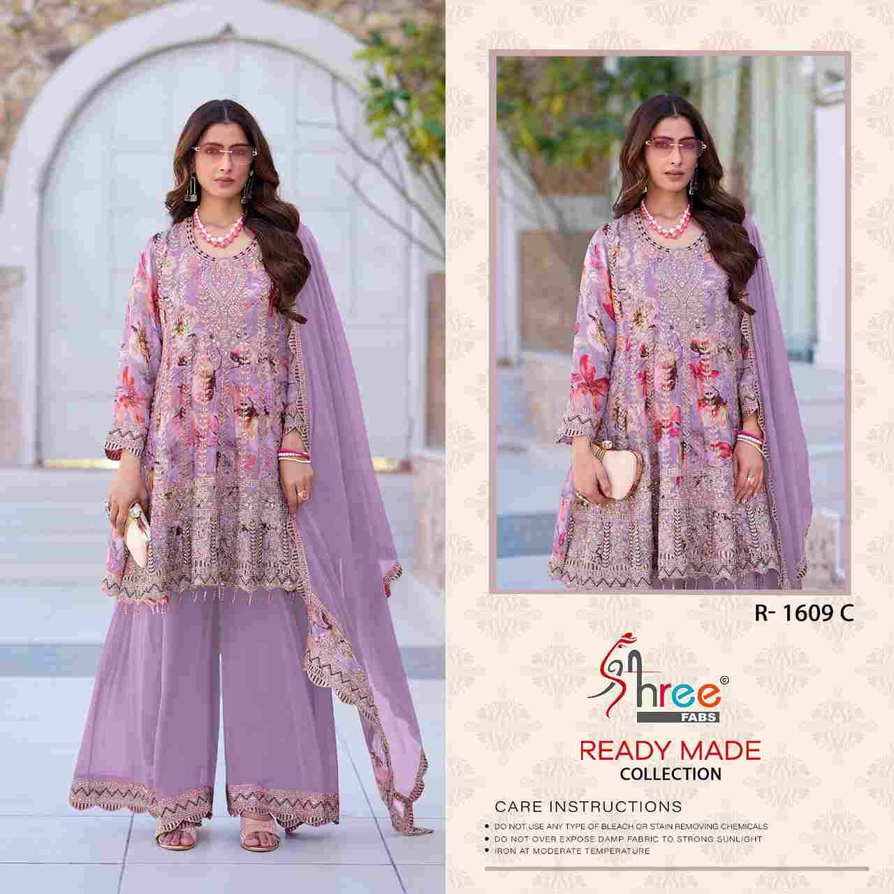 Shree Fabs Hit Design R-1609 Colours By Shree Fabs R-1609-A To R-1609-D Series Beautiful Pakistani Suits Stylish Fancy Colorful Party Wear & Occasional Wear Chinnon Embroidered Dresses At Wholesale Price