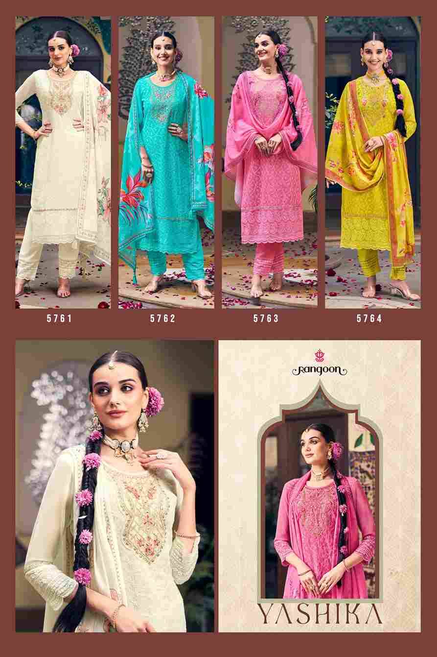 Yashika By Rangoon 5761 To 5764 Series Beautiful Stylish Festive Suits Fancy Colorful Casual Wear & Ethnic Wear & Ready To Wear Georgette Dresses At Wholesale Price