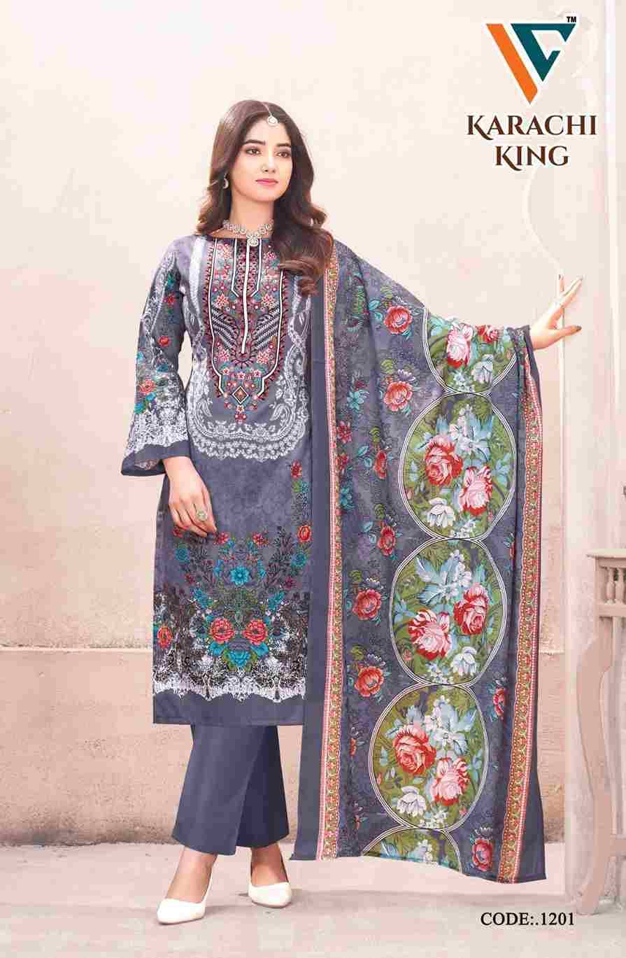 Karachi King Vol-12 By Vandana Creation 1201 To 1208 Series Beautiful Festive Suits Stylish Fancy Colorful Casual Wear & Ethnic Wear Cotton Print Dresses At Wholesale Price