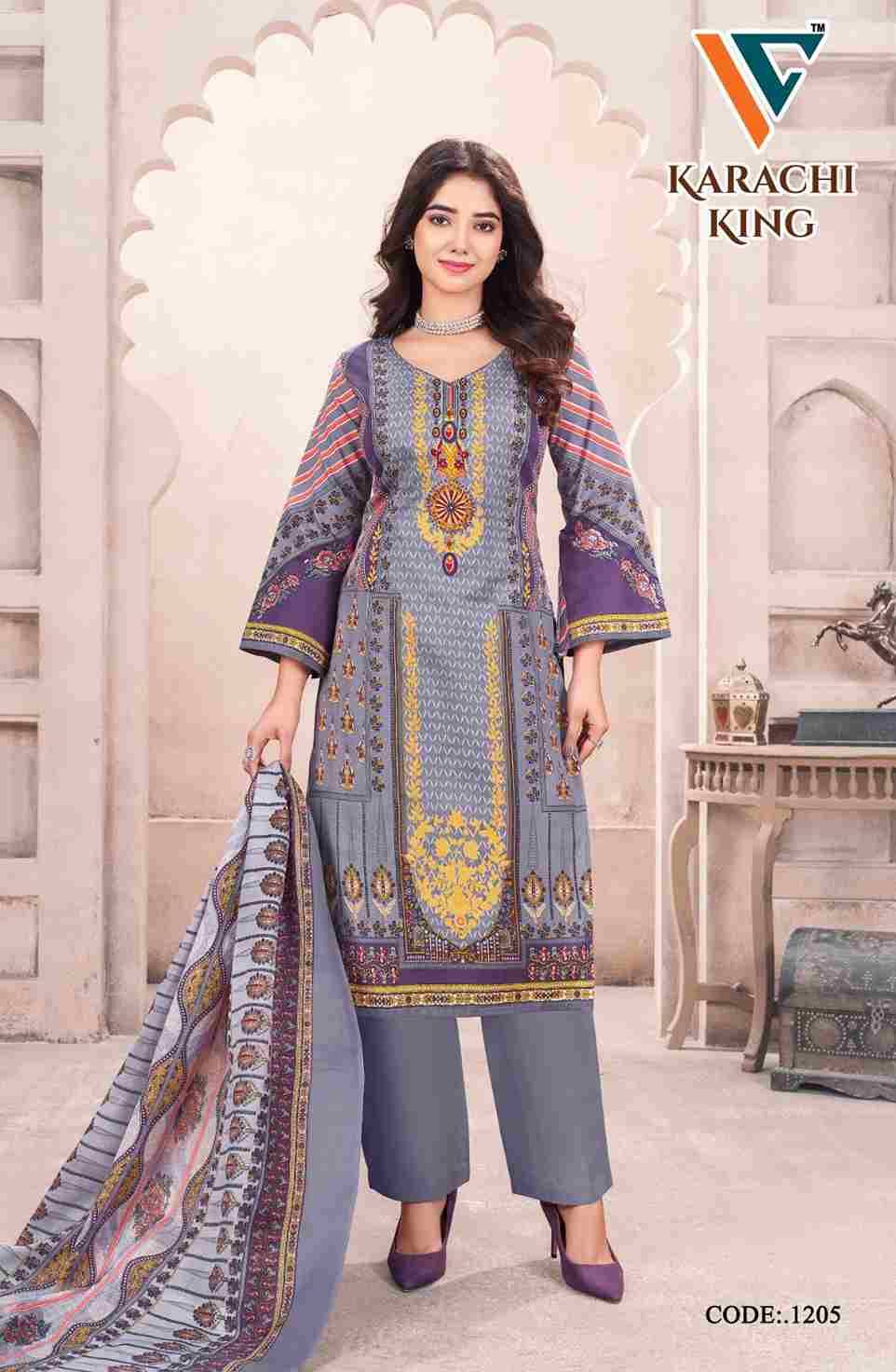 Karachi King Vol-12 By Vandana Creation 1201 To 1208 Series Beautiful Festive Suits Stylish Fancy Colorful Casual Wear & Ethnic Wear Cotton Print Dresses At Wholesale Price