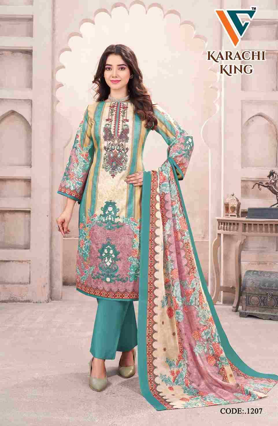 Karachi King Vol-12 By Vandana Creation 1201 To 1208 Series Beautiful Festive Suits Stylish Fancy Colorful Casual Wear & Ethnic Wear Cotton Print Dresses At Wholesale Price