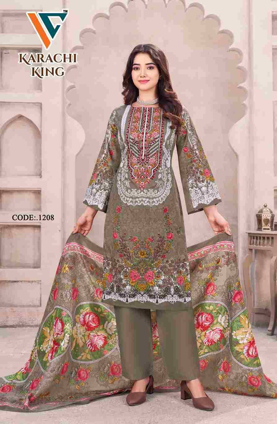 Karachi King Vol-12 By Vandana Creation 1201 To 1208 Series Beautiful Festive Suits Stylish Fancy Colorful Casual Wear & Ethnic Wear Cotton Print Dresses At Wholesale Price