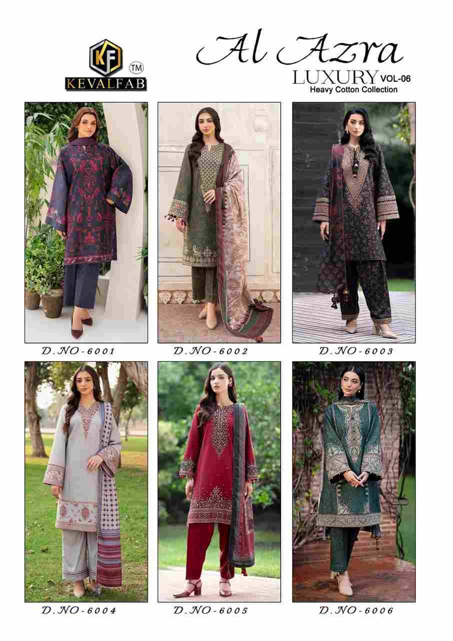 Al Azara Vol-6 By Keval Fab 6001 To 6006 Series Beautiful Festive Suits Stylish Fancy Colorful Casual Wear & Ethnic Wear Heavy Cotton Digital Print Dresses At Wholesale Price