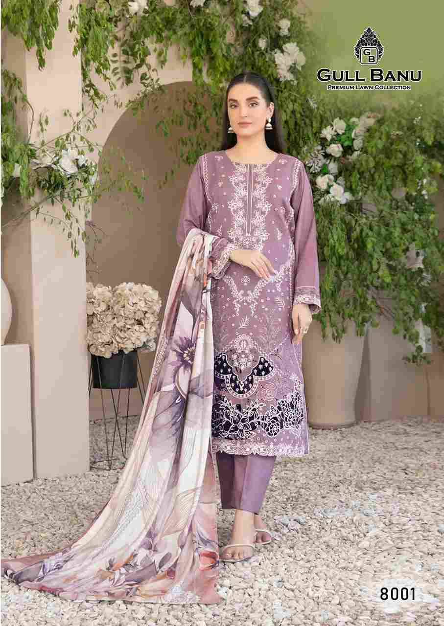 Gull Banu Vol-8 By Gull Aahmed 8001 To 8006 Series Beautiful Festive Suits Stylish Fancy Colorful Casual Wear & Ethnic Wear Pure Lawn Dresses At Wholesale Price