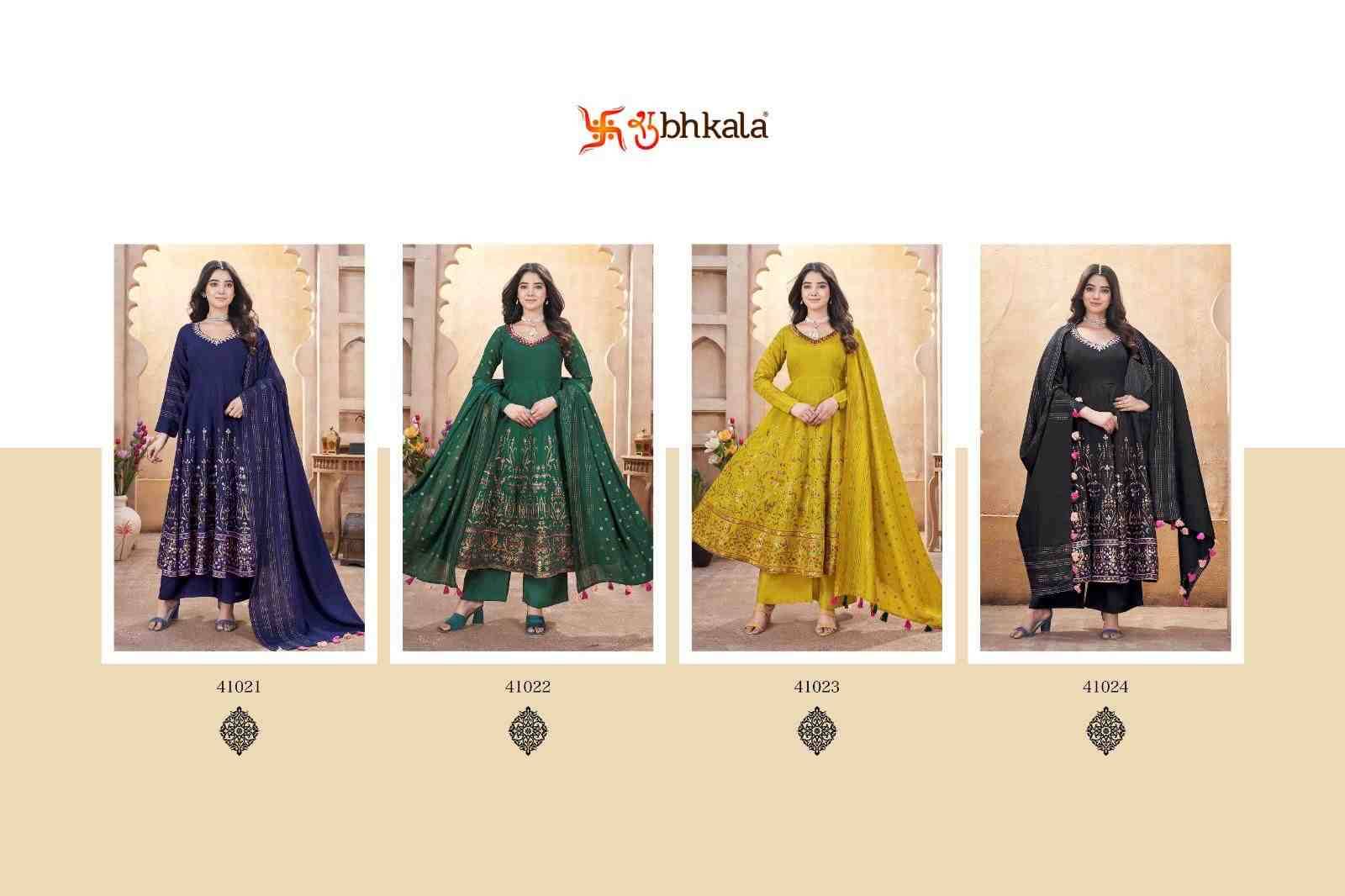 Royal Look By Shubhkala 41021 To 41024 Series Beautiful Festive Suits Stylish Fancy Colorful Casual Wear & Ethnic Wear Roman Silk Dresses At Wholesale Price