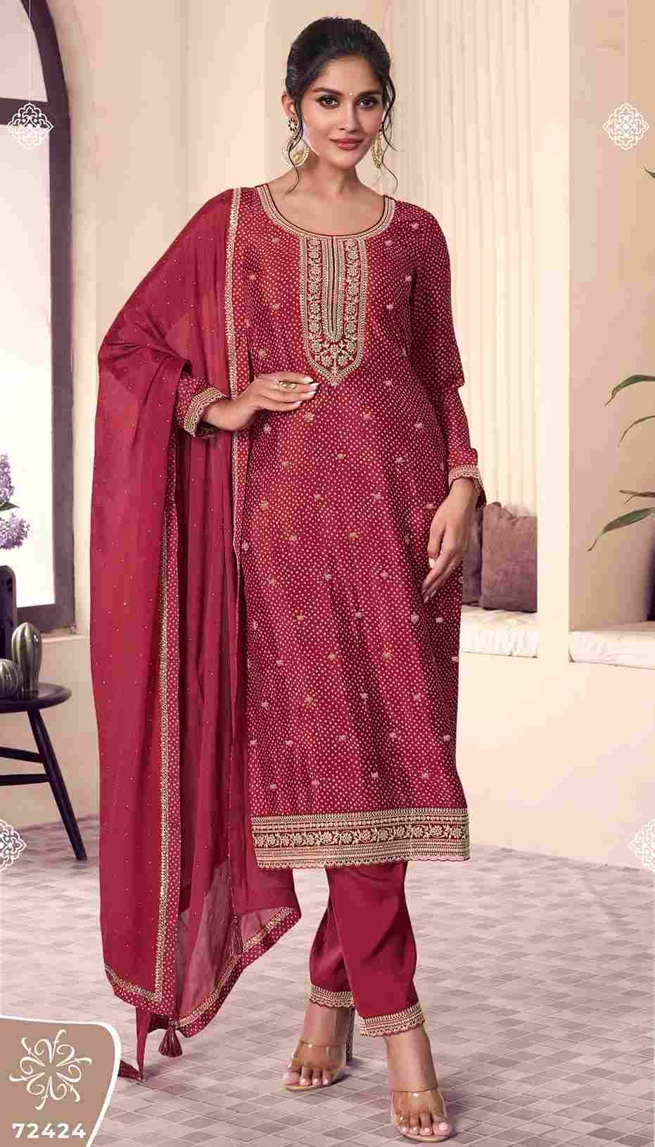 Pahal Vol-4 By Vinay Fashion 72421 To 72424 Series Designer Festive Suits Collection Beautiful Stylish Fancy Colorful Party Wear & Occasional Wear Chinnon Dresses At Wholesale Price