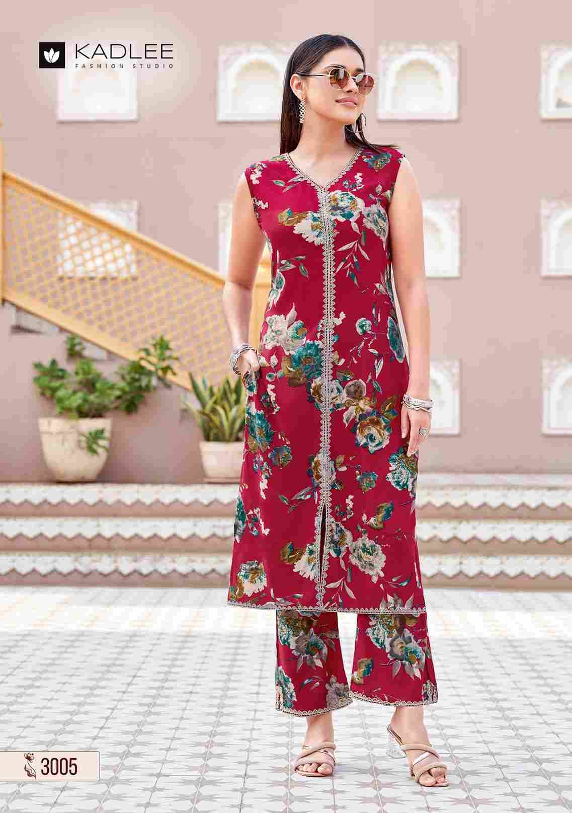 Saavi By Kadlee 3001 To 3006 Series Designer Stylish Fancy Colorful Beautiful Party Wear & Ethnic Wear Collection Rayon Print Kurtis With Bottom At Wholesale Price