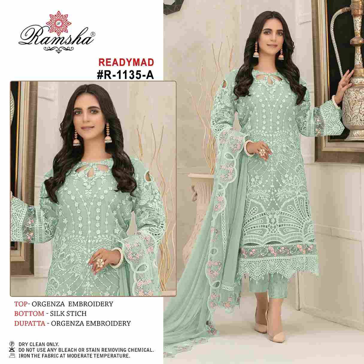 Ramsha 1135 Colours By Ramsha 1135-A To 1135-D Series Beautiful Pakistani Suits Colorful Stylish Fancy Casual Wear & Ethnic Wear Organza Dresses At Wholesale Price