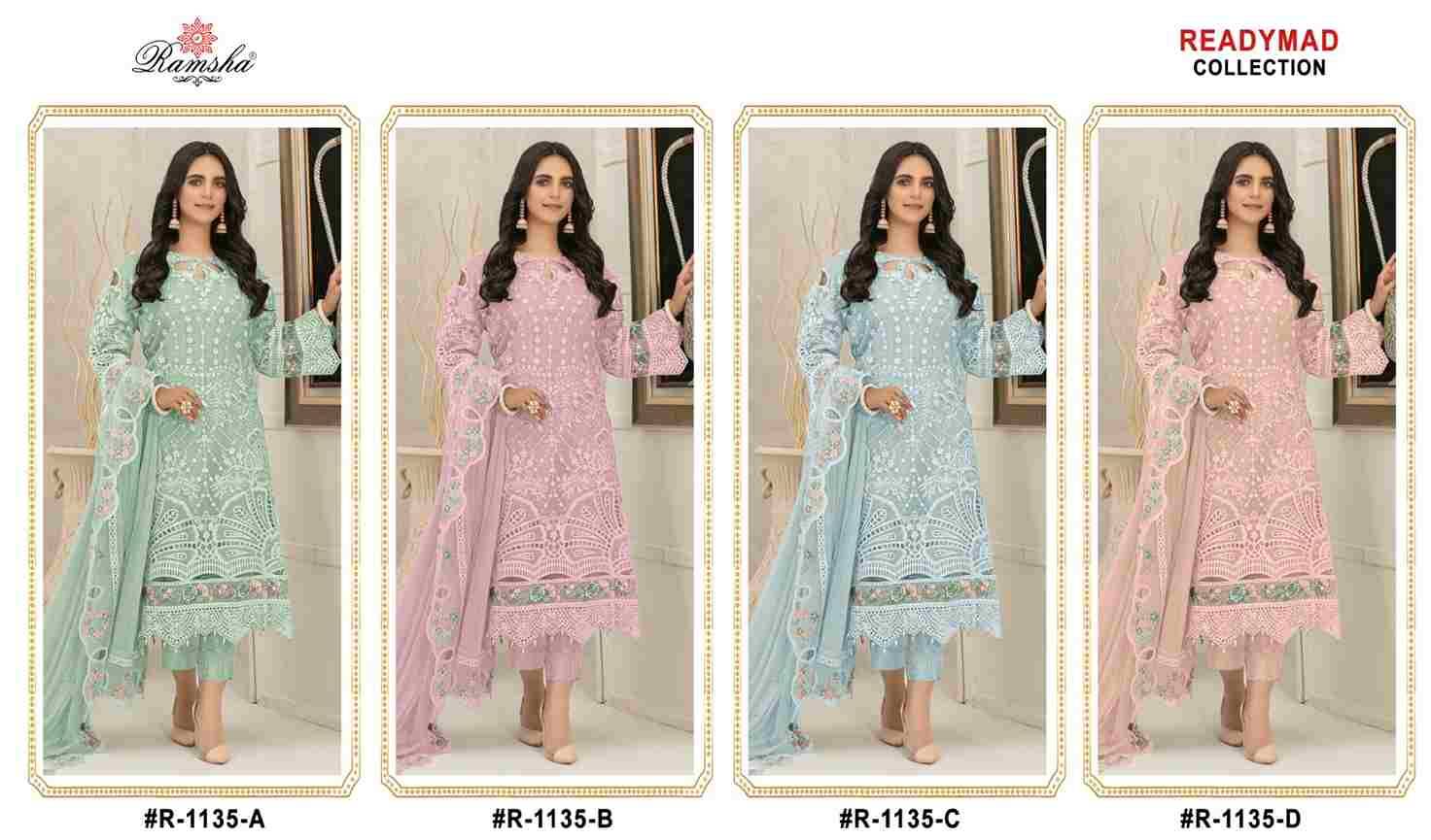 Ramsha 1135 Colours By Ramsha 1135-A To 1135-D Series Beautiful Pakistani Suits Colorful Stylish Fancy Casual Wear & Ethnic Wear Organza Dresses At Wholesale Price