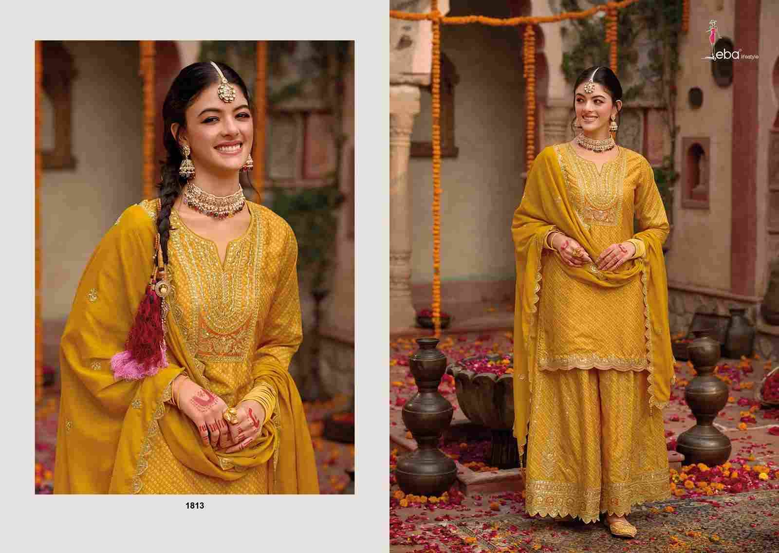 Rashmika By Eba Lifestyle 1813 To 1815 Series Beautiful Sharara Suits Colorful Stylish Fancy Casual Wear & Ethnic Wear Chinnon Embroidery Dresses At Wholesale Price