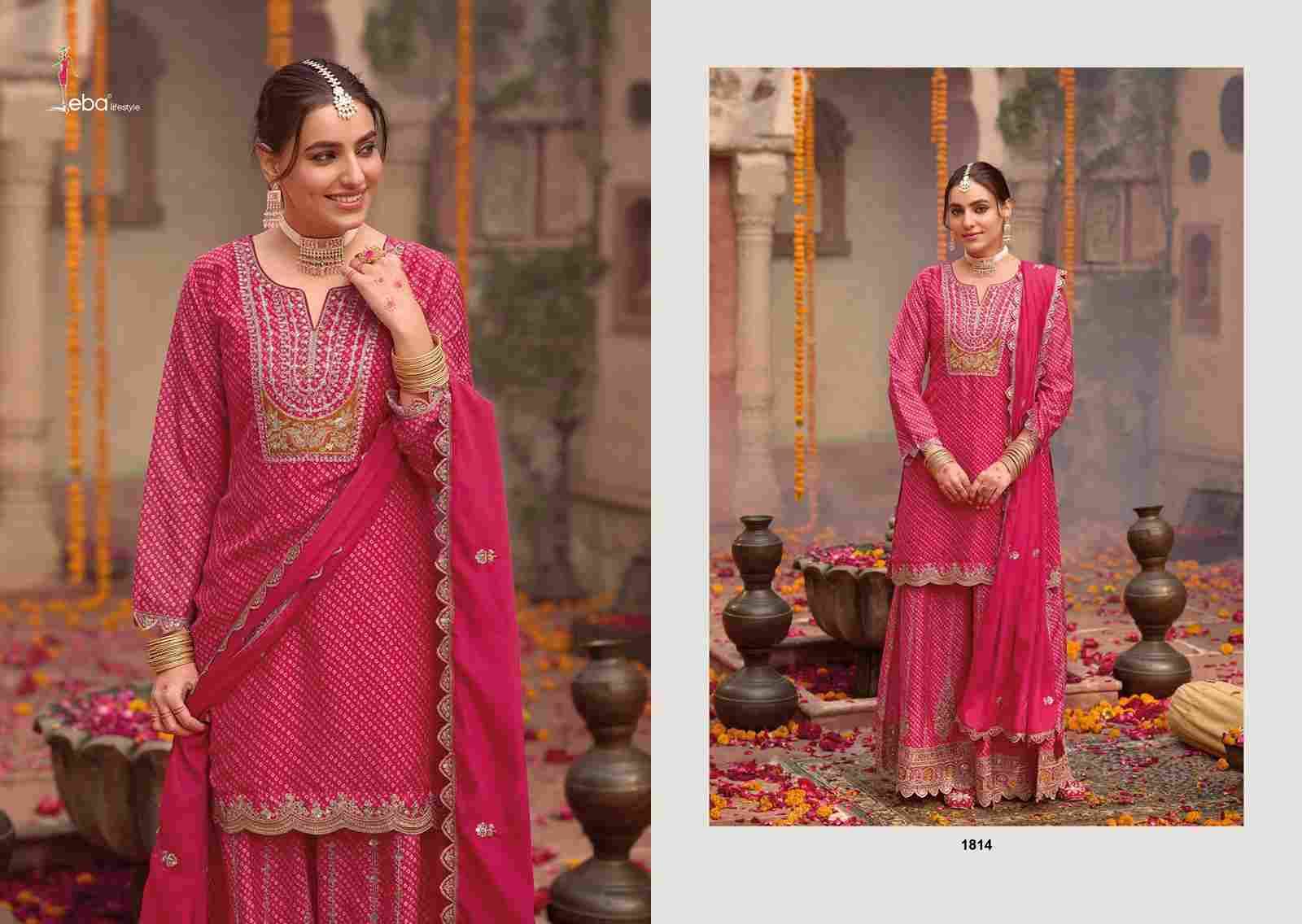 Rashmika By Eba Lifestyle 1813 To 1815 Series Beautiful Sharara Suits Colorful Stylish Fancy Casual Wear & Ethnic Wear Chinnon Embroidery Dresses At Wholesale Price