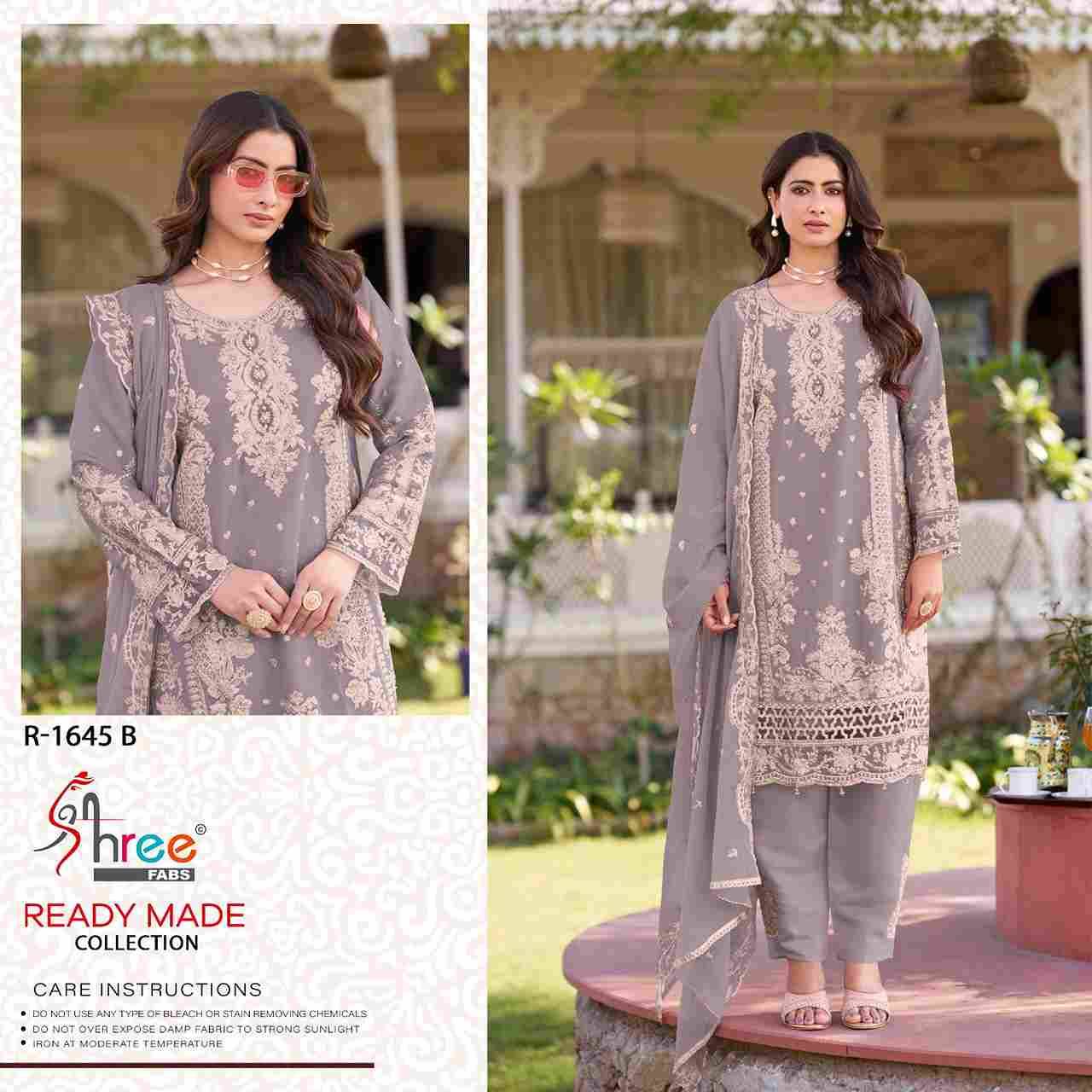 Shree Fabs Hit Design R-1645 Colours By Shree Fabs R-1645-A To R-1645-D Series Designer Pakistani Suits Beautiful Fancy Stylish Colorful Party Wear & Occasional Wear Pure Chiffon Embroidery Dresses At Wholesale Price