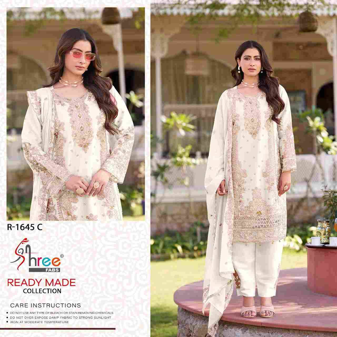 Shree Fabs Hit Design R-1645 Colours By Shree Fabs R-1645-A To R-1645-D Series Designer Pakistani Suits Beautiful Fancy Stylish Colorful Party Wear & Occasional Wear Pure Chiffon Embroidery Dresses At Wholesale Price