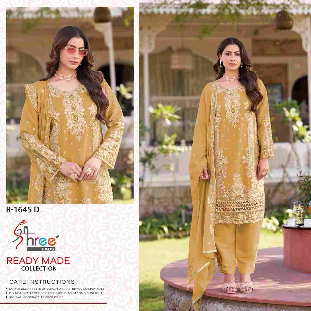 Shree Fabs Hit Design R-1645 Colours By Shree Fabs R-1645-A To R-1645-D Series Designer Pakistani Suits Beautiful Fancy Stylish Colorful Party Wear & Occasional Wear Pure Chiffon Embroidery Dresses At Wholesale Price