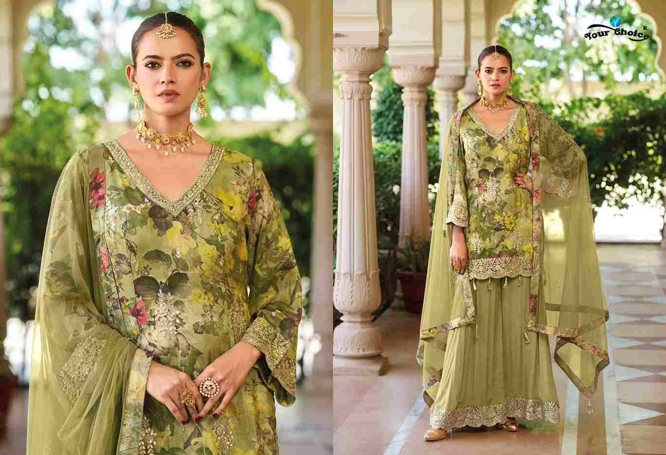 Ginni Vol-3 By Your Choice 3001 To 3004 Series Designer Sharara Suits Beautiful Fancy Colorful Stylish Party Wear & Occasional Wear Heavy Chinnon Dresses At Wholesale Price