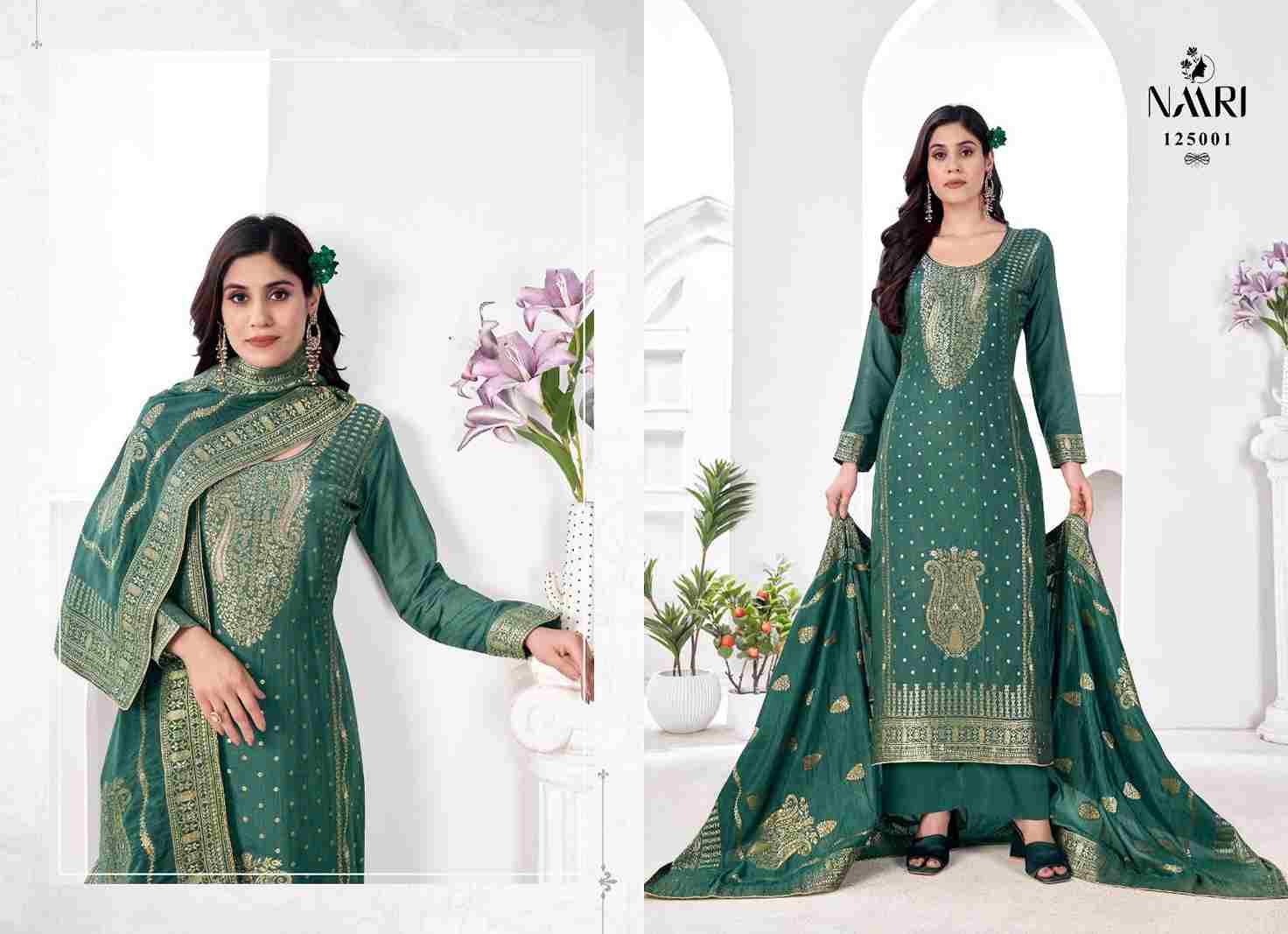 Vedha By Naari 125001 To 125004 Series Beautiful Festive Suits Stylish Fancy Colorful Casual Wear & Ethnic Wear Muslin Jacquard Dresses At Wholesale Price