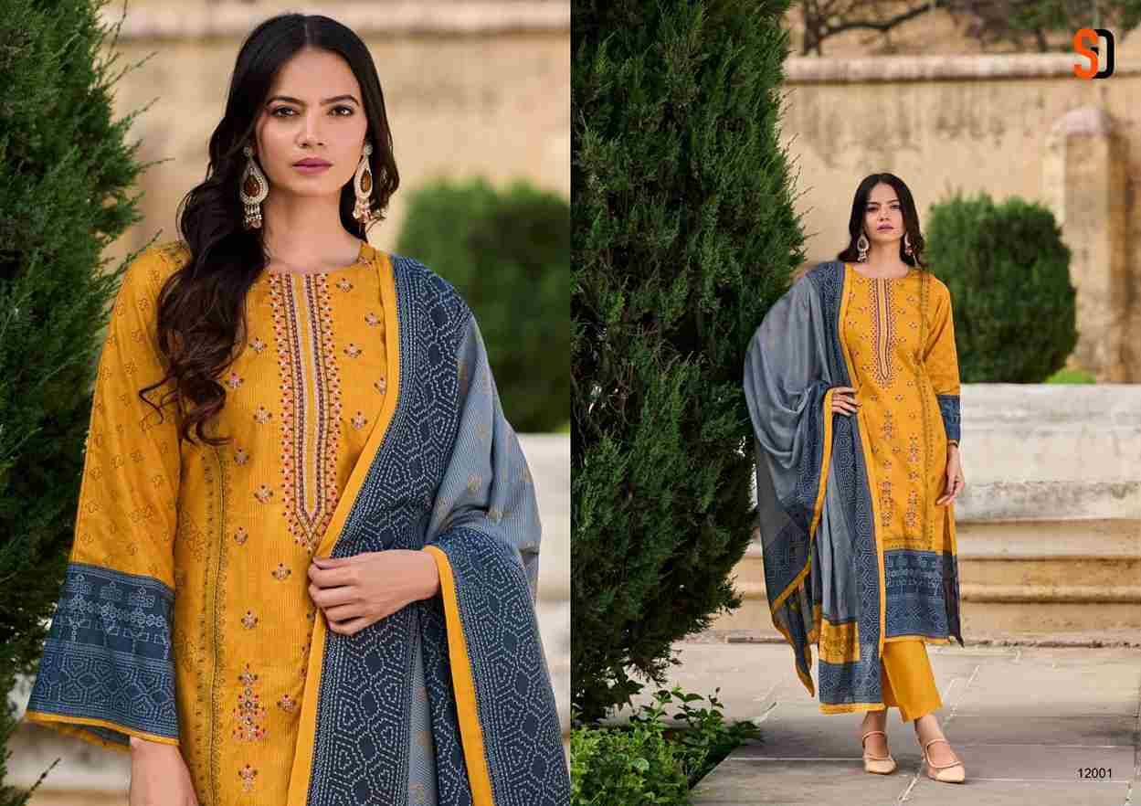 Bin Saeed Lawn Collection Vol-12 By Shraddha Designer 12001 To 12004 Series Designer Pakistani Suits Beautiful Fancy Stylish Colorful Party Wear & Occasional Wear Pure Cotton Print With Embroidery Dresses At Wholesale Price