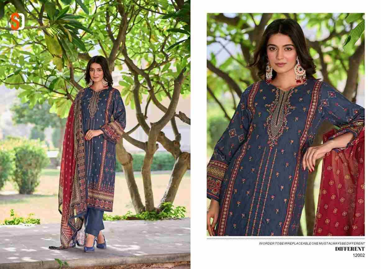 Bin Saeed Lawn Collection Vol-12 By Shraddha Designer 12001 To 12004 Series Designer Pakistani Suits Beautiful Fancy Stylish Colorful Party Wear & Occasional Wear Pure Cotton Print With Embroidery Dresses At Wholesale Price