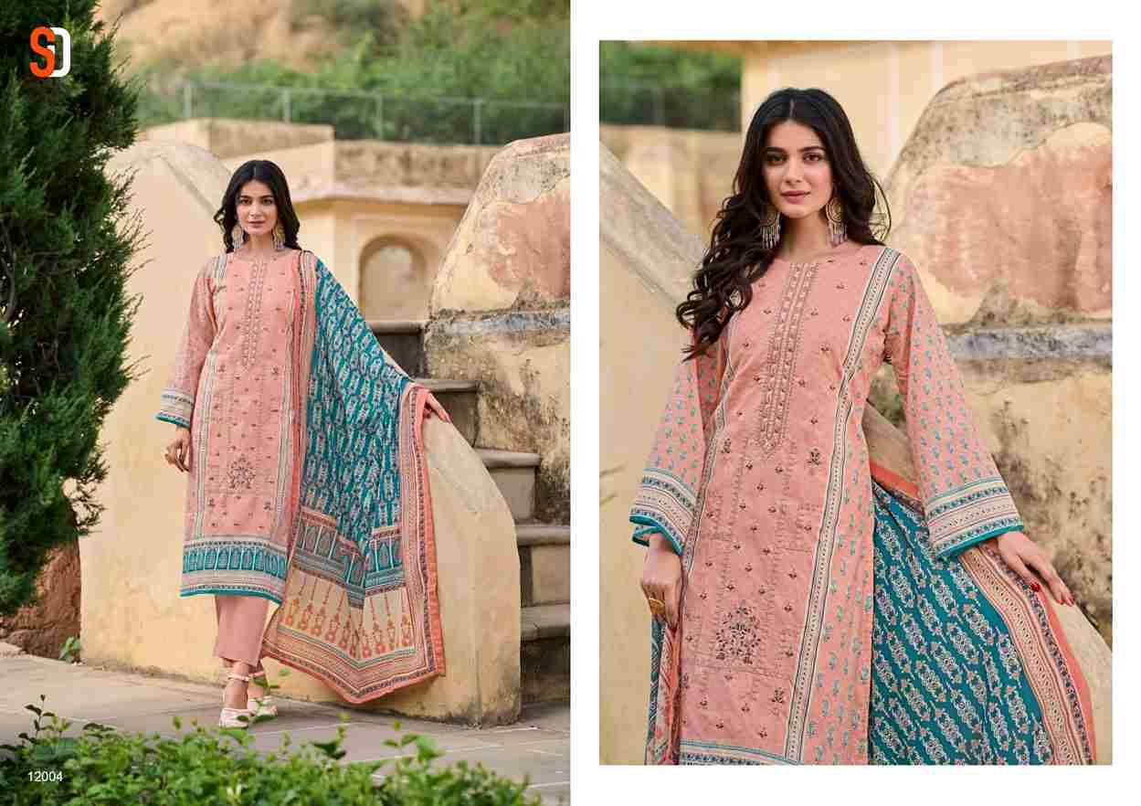 Bin Saeed Lawn Collection Vol-12 By Shraddha Designer 12001 To 12004 Series Designer Pakistani Suits Beautiful Fancy Stylish Colorful Party Wear & Occasional Wear Pure Cotton Print With Embroidery Dresses At Wholesale Price