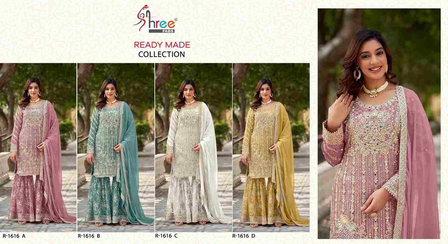 Shree Fabs Hit Design R-1616 Colours By Shree Fabs R-1616-A To R-1616-D Series Designer Pakistani Suits Collection Beautiful Stylish Fancy Colorful Party Wear & Occasional Wear Chiffon Dresses At Wholesale Price