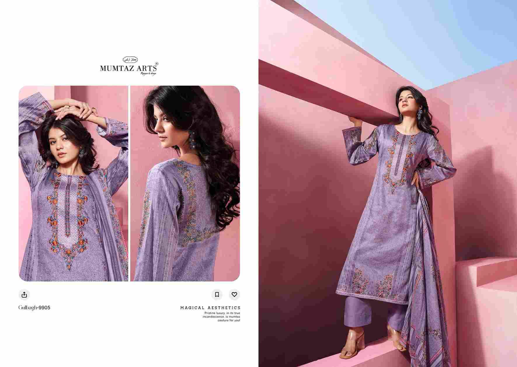 Gulbagh By Mumtaz Arts 9901 To 9906 Series Beautiful Festive Suits Colorful Stylish Fancy Casual Wear & Ethnic Wear Pure Jam Satin Print With Work Dresses At Wholesale Price