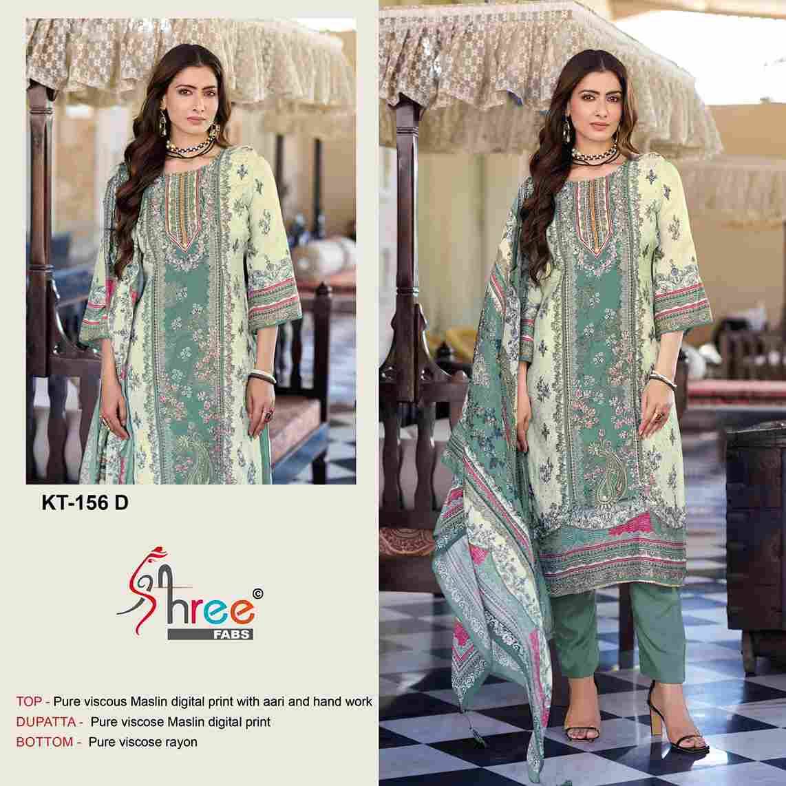 Shree Fabs Hit Design KT-156 Colours By Shree Fabs KT-156-A To KT-156-D Series Designer Pakistani Suits Beautiful Fancy Stylish Colorful Party Wear & Occasional Wear Pure Viscose Muslin Embroidery Dresses At Wholesale Price