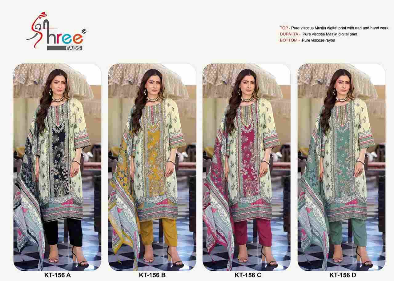 Shree Fabs Hit Design KT-156 Colours By Shree Fabs KT-156-A To KT-156-D Series Designer Pakistani Suits Beautiful Fancy Stylish Colorful Party Wear & Occasional Wear Pure Viscose Muslin Embroidery Dresses At Wholesale Price