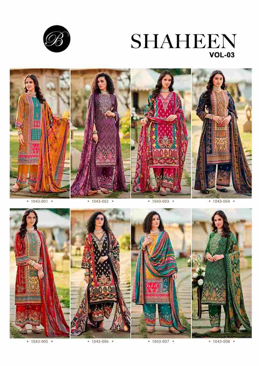 Shaheen Vol-3 By Belliza 1043-001 To 1043-008 Series Beautiful Festive Suits Stylish Fancy Colorful Casual Wear & Ethnic Wear Pure Viscose Rayon Print Dresses At Wholesale Price