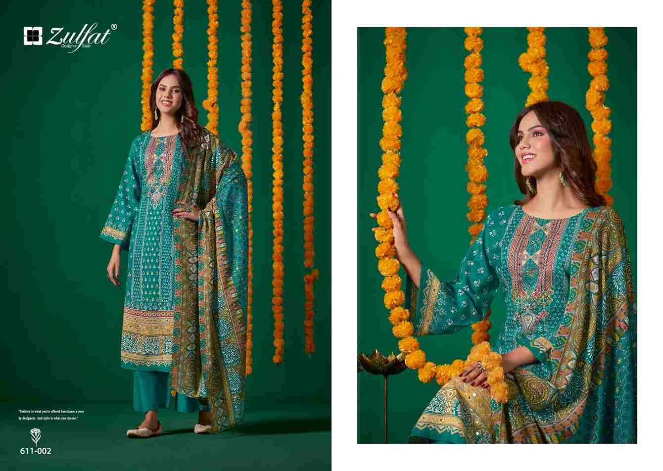 Tisha Vol-2 By Zulfat 611-001 To 611-006 Series Beautiful Festive Suits Stylish Fancy Colorful Casual Wear & Ethnic Wear Pure Viscose Rayon Print Dresses At Wholesale Price