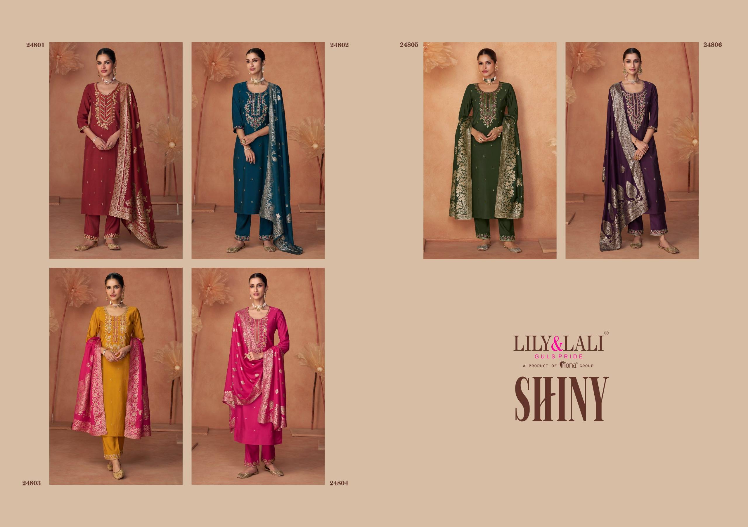 Shiny By Lily And Lali 24801 To 24806 Series Beautiful Festive Suits Colorful Stylish Fancy Casual Wear & Ethnic Wear Viscose Cotton Dresses At Wholesale Price