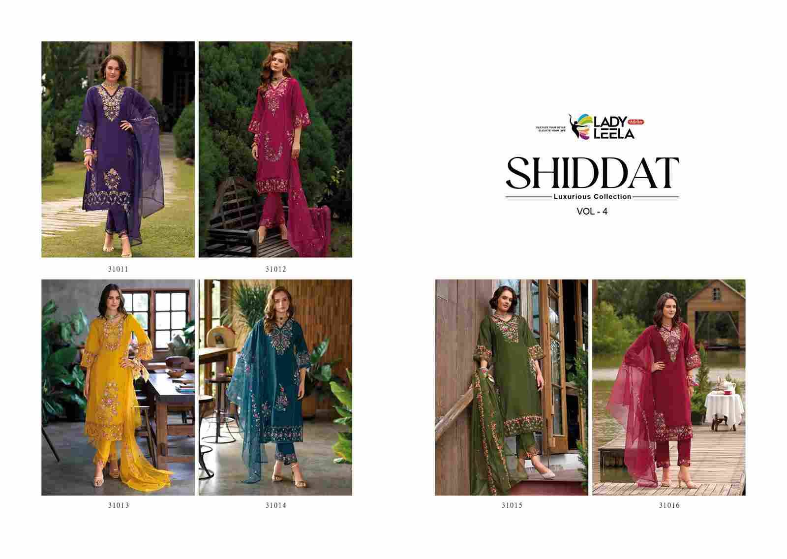 Shiddat Vol-4 By Lady Leela 31011 To 31016 Series Designer Festive Suits Beautiful Fancy Stylish Colorful Party Wear & Occasional Wear Pure Viscose Embroidered Dresses At Wholesale Price