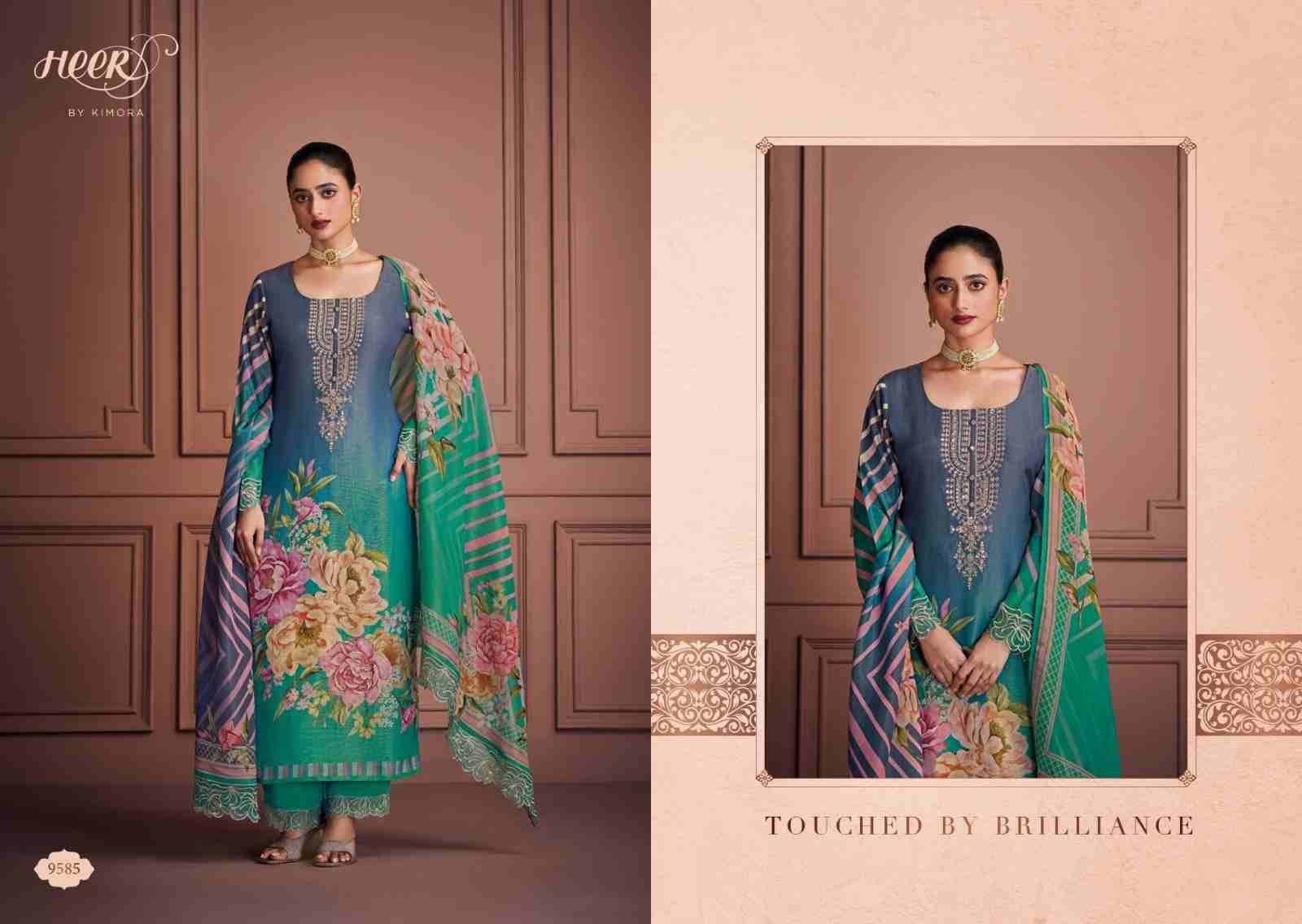 Saaj By Kimora Fashion 9581 To 9586 Series Designer Festive Suits Collection Beautiful Stylish Fancy Colorful Party Wear & Occasional Wear Pure Muslin Banarasi Dresses At Wholesale Price