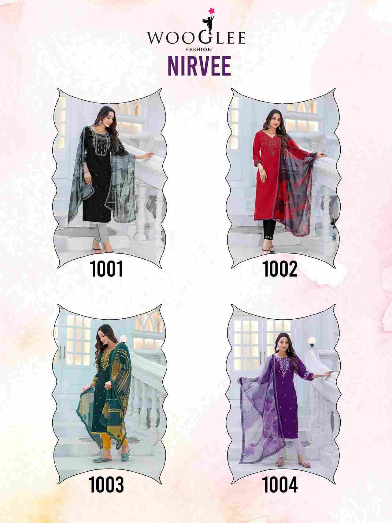 Nirvee By Wooglee 1001 To 1004 Series Beautiful Festive Suits Colorful Stylish Fancy Casual Wear & Ethnic Wear Modal Dresses At Wholesale Price