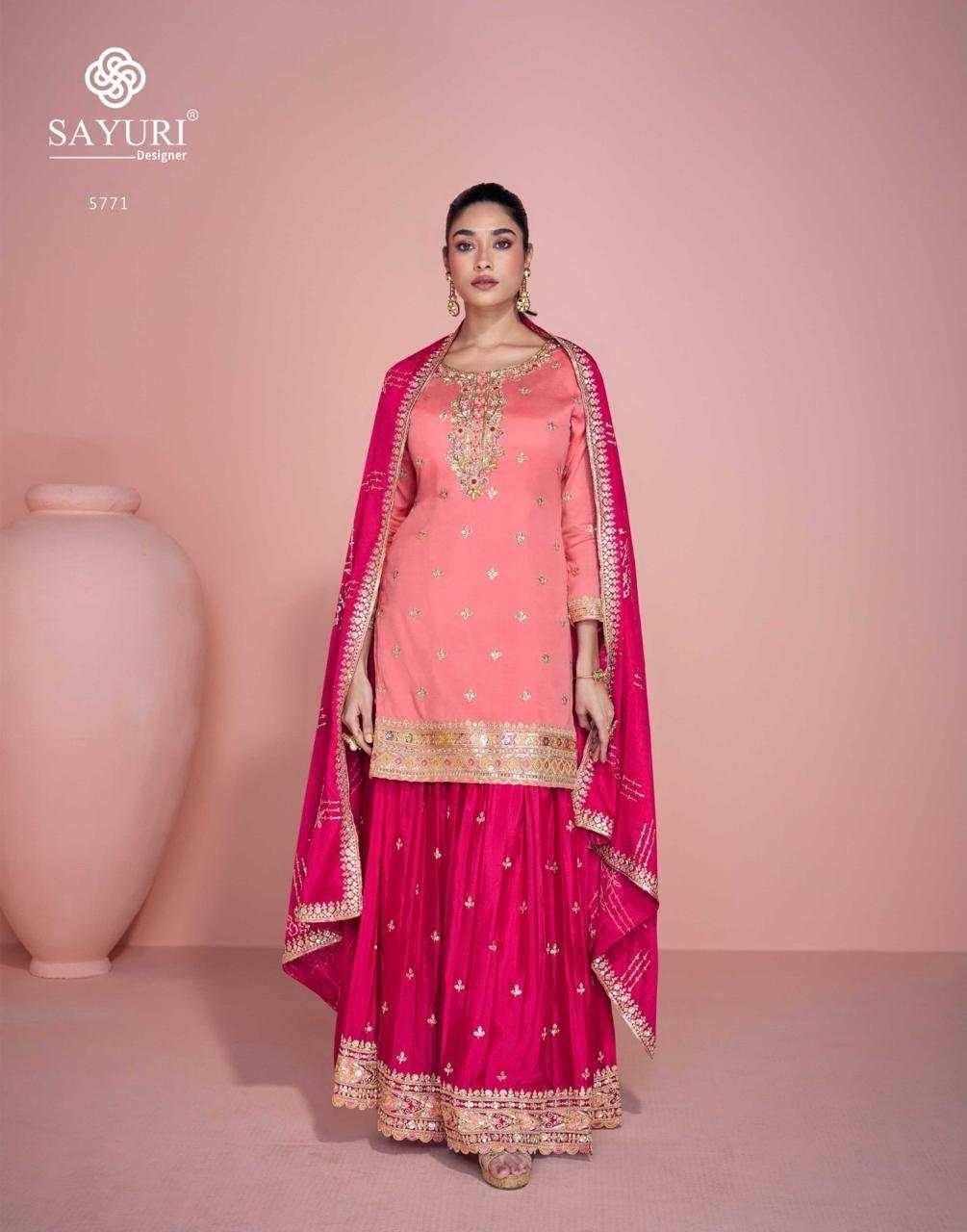 Zoha By Sayuri 5771 To 5773 Series Designer Festive Suits Collection Beautiful Stylish Fancy Colorful Party Wear & Occasional Wear Chinnon Silk Dresses At Wholesale Price