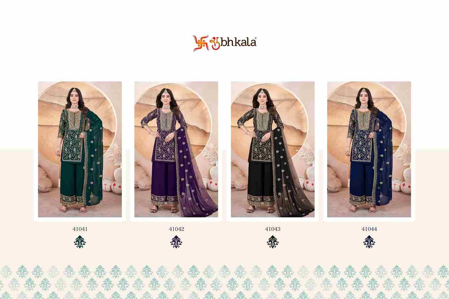 Gulzaar By Shubhkala 41041 To 41044 Series Beautiful Festive Suits Stylish Fancy Colorful Casual Wear & Ethnic Wear Georgette Dresses At Wholesale Price