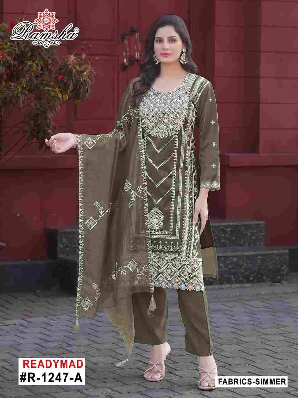 Ramsha 1247 Colours By Ramsha 1247-A To 1247-D Series Designer Pakistani Suits Beautiful Fancy Colorful Stylish Party Wear & Occasional Wear Simmer Embroidered Dresses At Wholesale Price