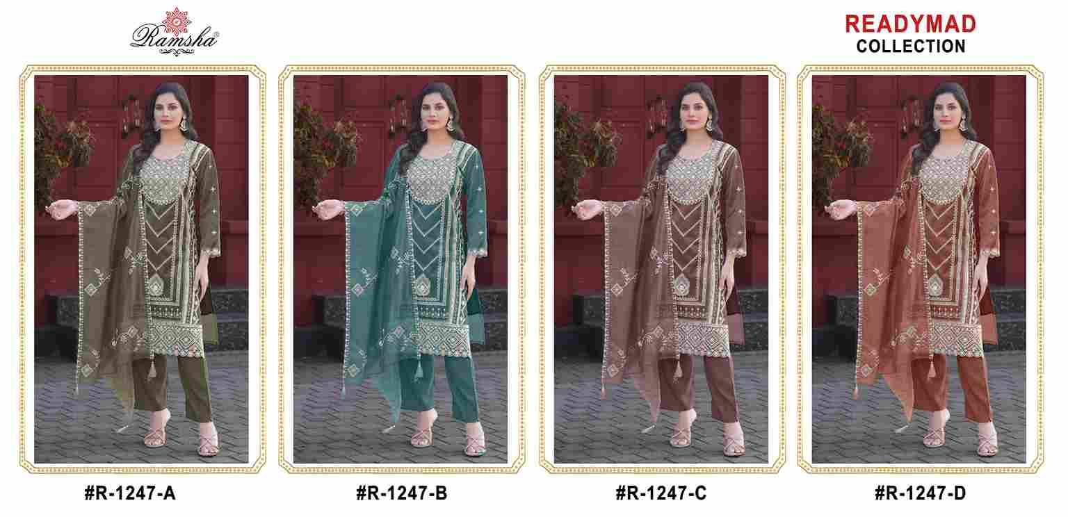 Ramsha 1247 Colours By Ramsha 1247-A To 1247-D Series Designer Pakistani Suits Beautiful Fancy Colorful Stylish Party Wear & Occasional Wear Simmer Embroidered Dresses At Wholesale Price