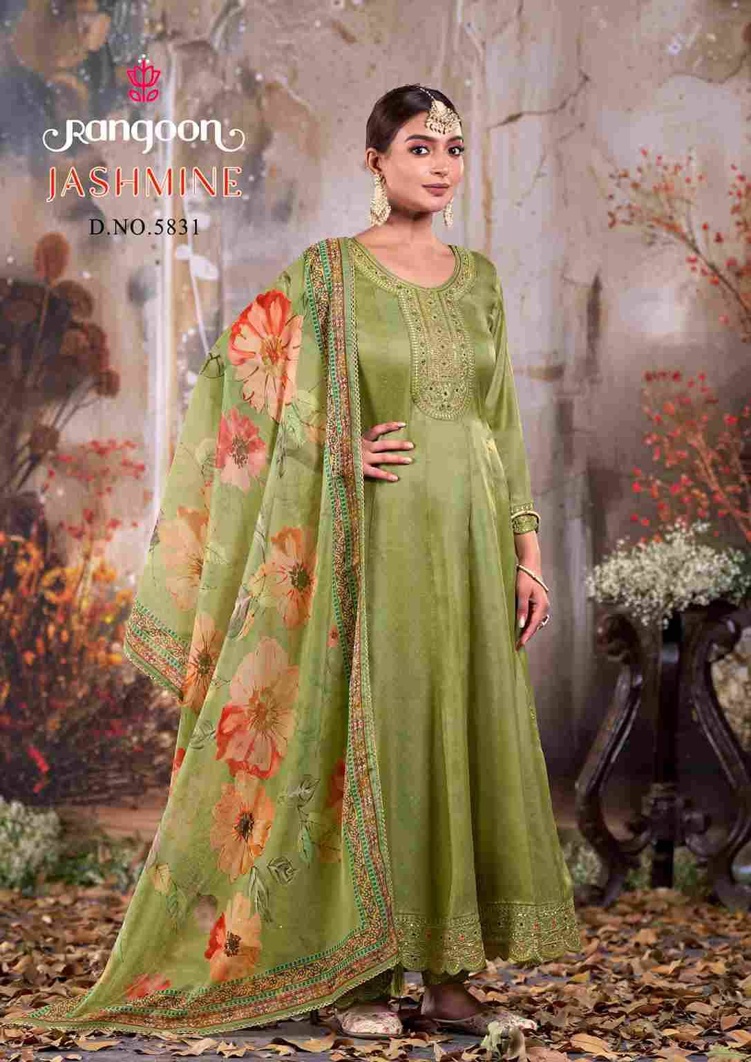 Jashmine By Rangoon 5831 To 5834 Series Beautiful Stylish Festive Suits Fancy Colorful Casual Wear & Ethnic Wear & Ready To Wear Silk Dresses At Wholesale Price