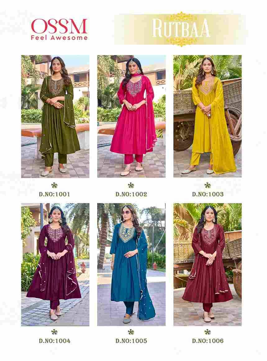 Rutbaa By Ossm 1001 To 1006 Series Beautiful Stylish Festive Suits Fancy Colorful Casual Wear & Ethnic Wear & Ready To Wear Pure Viscose Silk Dresses At Wholesale Price