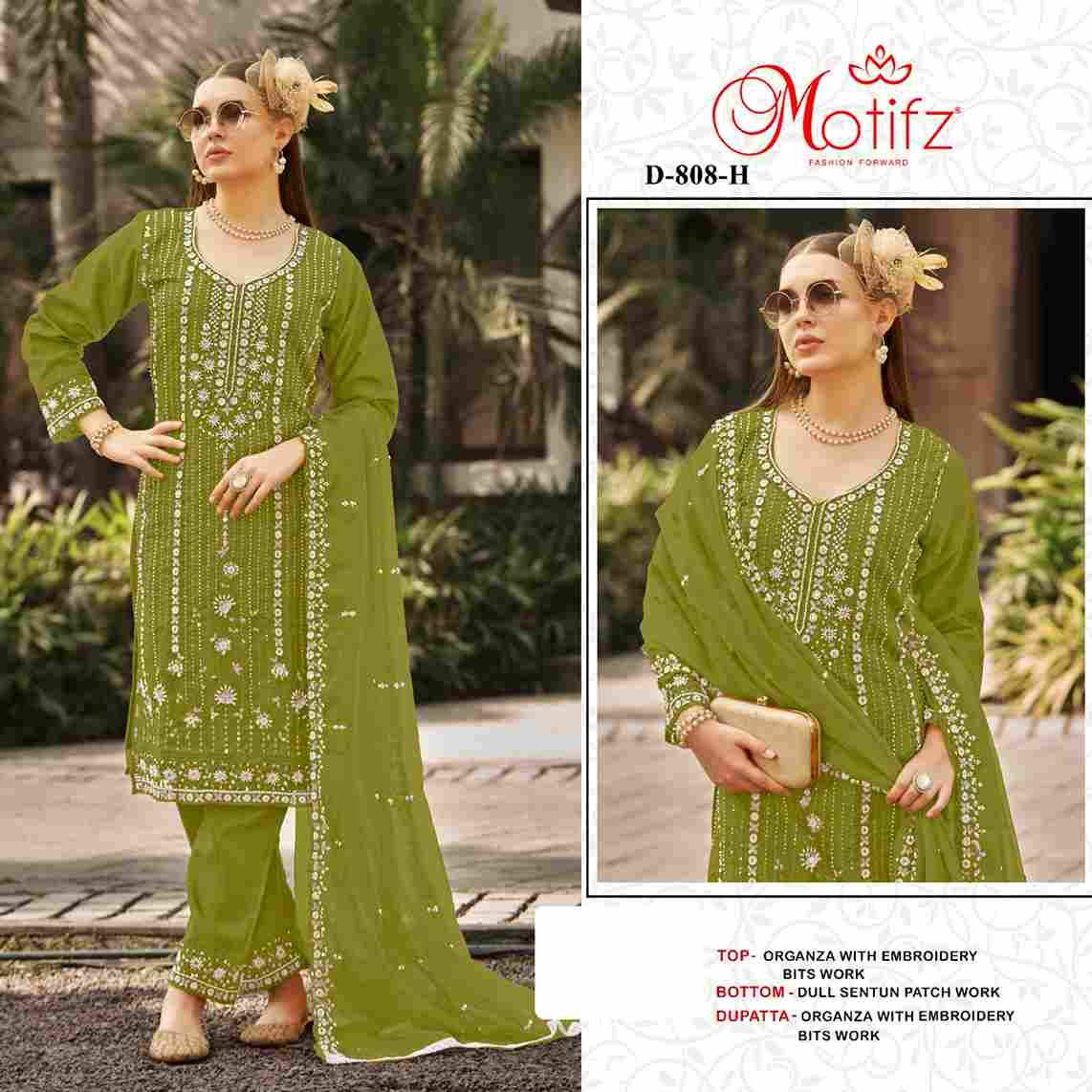 Motifz Hit Design 808 Colours Vol-2 By Motifz 808-E To 808-H Series Beautiful Pakistani Suits Colorful Stylish Fancy Casual Wear & Ethnic Wear Organza Dresses At Wholesale Price